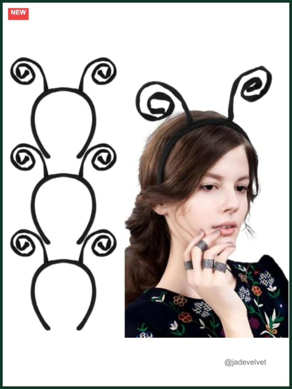 Bendable Antenna Headbands Set 3 Pcs Metal Wire Polyester Adult Costume Hair